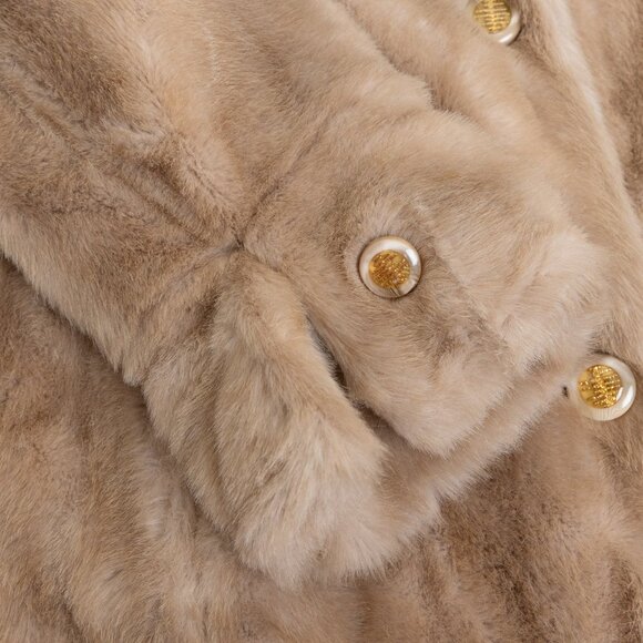 Vintage Tissavel France Faux Mink Fur Coat Small Sterling Stall Made in Canada - Picture 7 of 16